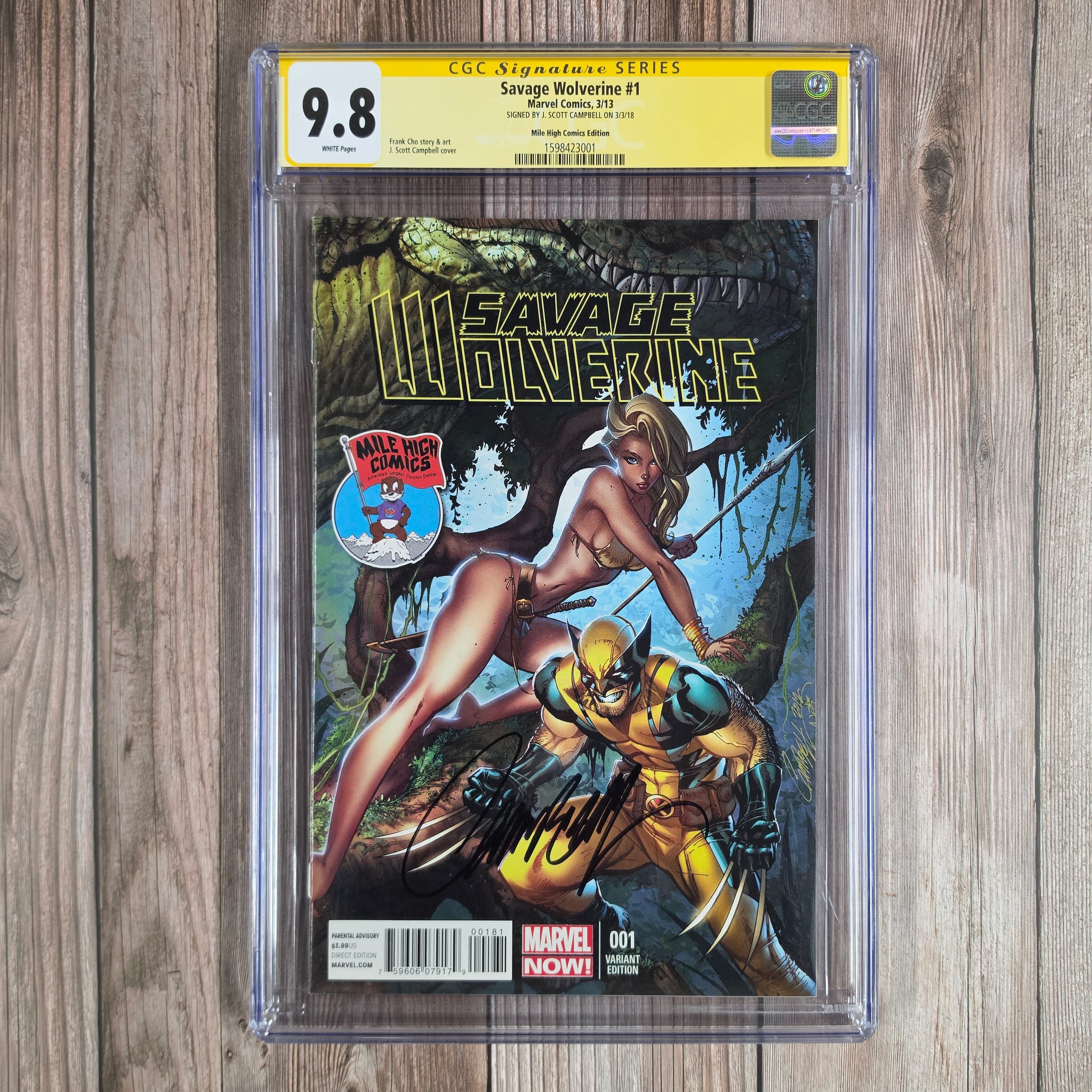 Savage Wolverine #1 CGC 9.8 WP SS Signed by J. Scott Campbell Mile