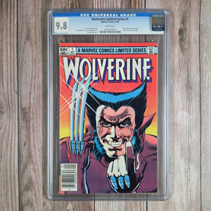 Wolverine Limited Series #1 CGC 9.8 WP ICONIC Cover art by Frank Miller and Joe Rubinstein, 1st solo Wolverine title NEWSSTAND EDITION (Cert 7016)
