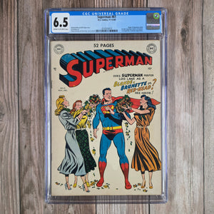 Superman #61 CGC 6.5 Introduction of Kryptonite and Origin of Superman Retold (Cert 6014)