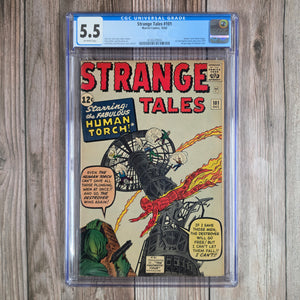 Strange Tales #101 CGC 5.5 CLASSIC cover art by Jack Kirby and Dick Ayers, Origin of the Fantastic Four Retold and Human Torch Solo Stories Begin (Cert 9004)