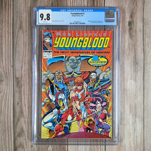 Youngblood #1 CGC 9.8 WP 1st Image/Extreme studios title, 1st Appearance of Shaft, Chapel, Badrock, Vogue, Link and Diehard (Cert 5017)