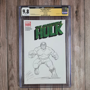 Incredible Hulk #1 CGC 9.8 WP Authenticated Autograph of Herb Trimpe (sketch on cover) Sketch Edition Partial Blank Cover (Cert 4003)