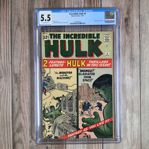 Incredible Hulk #4 CGC 5.5 1st appearance of Mongu, Origin of the Hulk retold ;Cover art by Jack Kirby and Dick Ayers (Cert 2005)