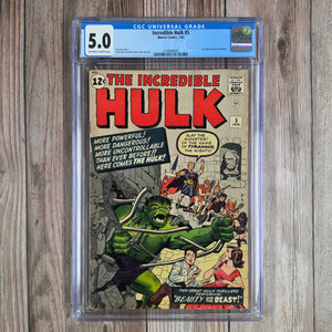 Incredible Hulk #5 CGC 5.0 1st Appearance of Tyrannus Cover art by Jack Kirby and Dick Ayers (Cert 8004)