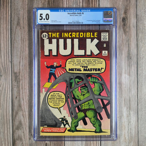 Incredible Hulk #6 CGC 5.0 1st Appearance of Metal Master and Teen Brigade Cover art by Steve Ditko (Cert 8004)
