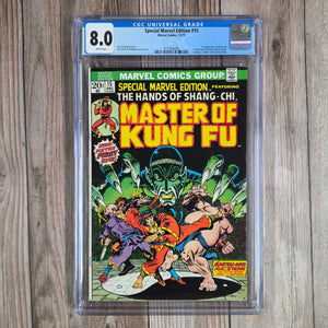 Special Marvel Edition #15 CGC 8.0 WP 1st appearance of Shang-Chi, the Master of Kung-Fu (cert 6008)