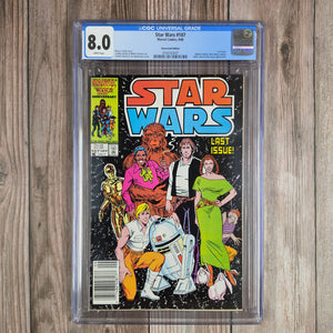 Star Wars #107 CGC 8.0 WP Cover art by Cynthia Martin and Joe Rubinstein NEWSSTAND EDITION (Cert 3007)