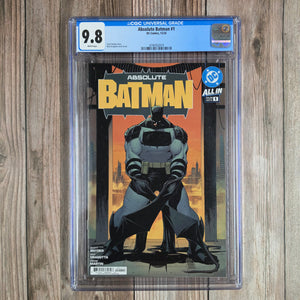 Absolute Batman #1 CGC 9.8 WP 1st Appearance of Absolute Batman, Alfred Pennyworth (MI6), Joker (Cameo) and the Party Animals (Cert 2019)