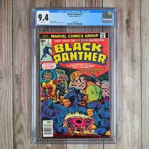 Black Panther #1 CGC 9.4 WP 1st team appearance of the Collectors: Abner Little and Princess Zandag (Cert 3001)