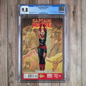 Captain Marvel #14 CGC 9.8 WP 1st cameo appearance of Kamala Khan, later becomes Ms. Marvel (Cert 1010)