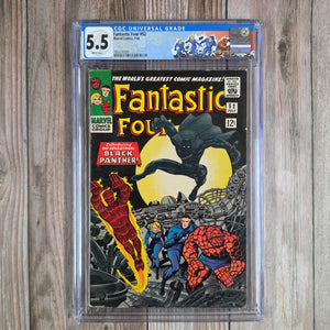 Fantastic Four #52 CGC 5.5 WP Custom Label, 1st appearance of Black Panther (T'Challa) (Cert 5001)