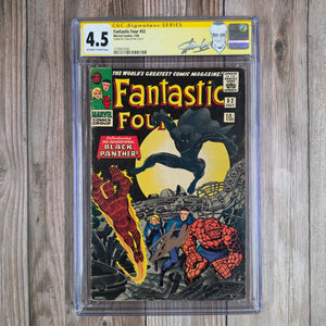 Fantastic Four #52 CGC 4.5 Scarce U.K. Price Variant SS Signed by Stan Lee 1st appearance of Black Panther (T'Challa) (Cert 1006)