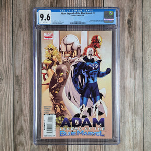 Adam: Legend of the Blue Marvel #1 CGC 9.6 WP 1st Appearance of Blue Marvel and Anti-Man, LOW PRINT RUN, SCARCE (Cert 2001)