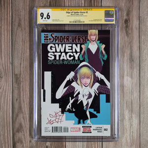 Edge of Spider-Verse #2 CGC 9.6 SS Black Error Edition Jason Latour, 1st appearance of Spider-Gwen, Gwen Stacy in an alternate universe (Earth-65) (cert 2006)