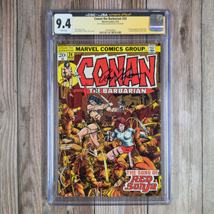 Conan the Barbarian #24 CGC 9.4 WP SS Roy Thomas, 1st cover and 2nd appearance of Red Sonja (cert 4002)