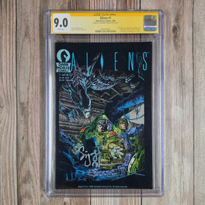 Aliens #1 CGC 9.0 WP SS Sigourney Weaver, 1st appearance of Aliens, Xenomorphs, in original stories (cert 0001)