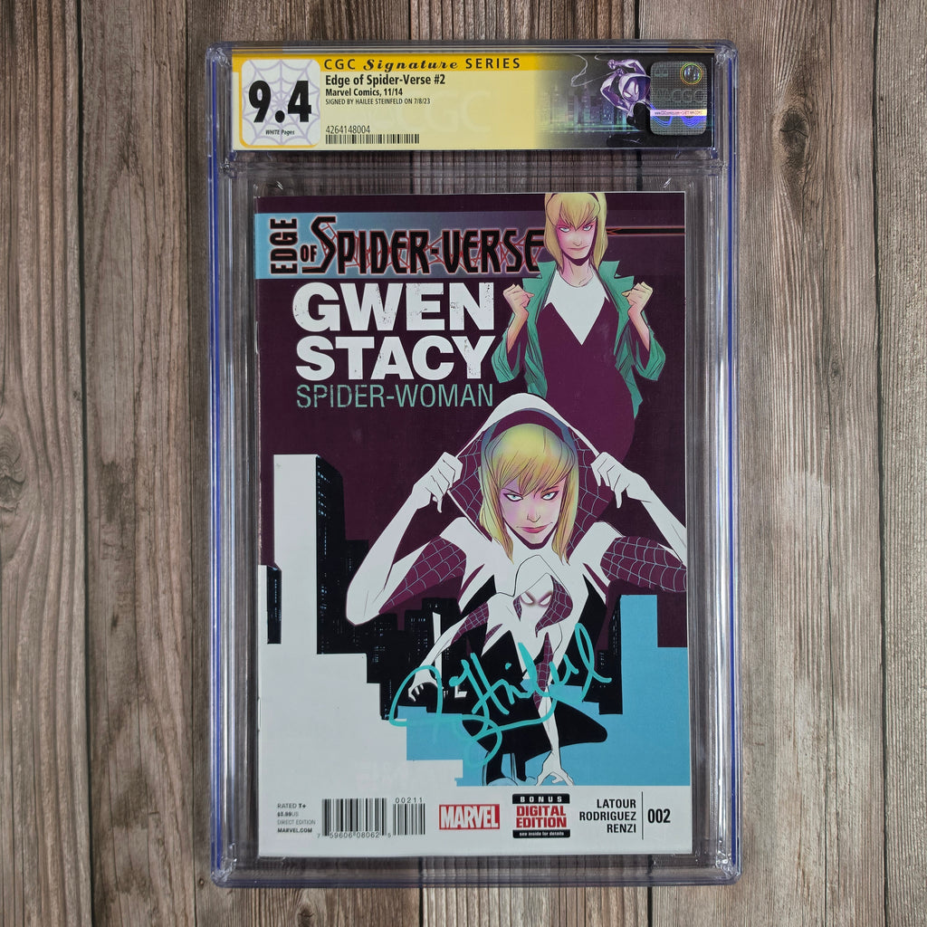 Edge of Spider-Verse #2 CGC 9.4 SS Hailee Steinfield, 1st