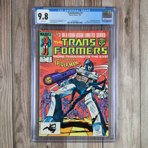 Transformers #3 CGC 9.8 WP Crossover appearance by Spider-Man (cert 4013)