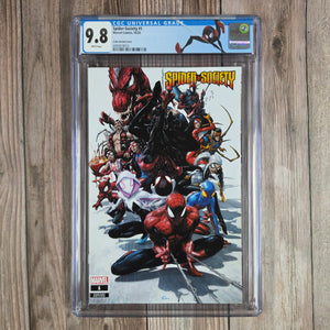 Spider Society #1 CGC 9.8 Crain Variant Cover, 919 Copies, Major Multi-Verse Event bringing together all of the major Spider-Men (cert 9010)