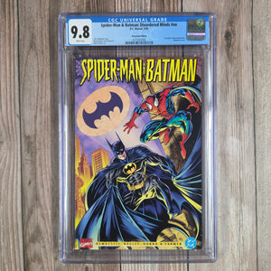 Spider-Man & Batman: Disordered Minds #nn CGC 9.8 Newsstand, Marvel/DC crossover event featuring Spider-Man and Batman battling Carnage and Joker (cert 7006)
