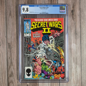 Secret Wars II #8 CGC 9.8 WP, Orgin of the Beyonder-Realm (cert 5023)