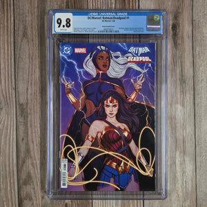 Marvel/DC: Deadpool/Batman #1 CGC 9.8 Frison Variant Cover, Jenny Frison Cover (cert 4012)