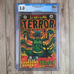 Startling Terror Tales #5 CGC 3.0 Demon cover, published prior to the establishment of the Comics Code Authority (cert 8001)