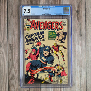 Avengers #4 CGC 7.5 1st appearance of Captain America in the Silver Age (Cert 6002)