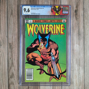 Wolverine Limited Series #4 CGC 9.6 WP Custom Label, Cover art by Frank Miller and Joe Rubinstein NEWSSTAND EDITION (Cert 1019)