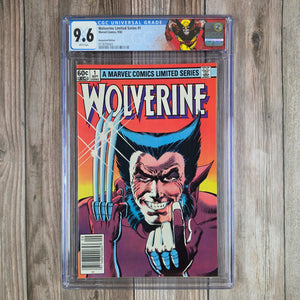 Wolverine Limited Series #1 CGC 9.6 WP Custom Label, ICONIC Cover by Frank Miller, 1st solo Wolverine comic NEWSSTAND EDITION  (cert 0003)