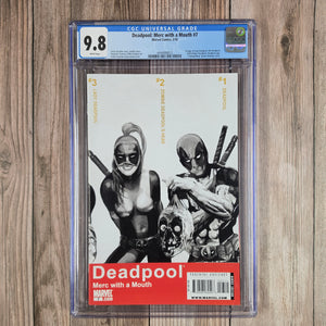 Deadpool: Merc with a Mouth #7 CGC 9.8 WP Arthur Suydam Wrap-Around Cover, 1st Appearance of Lady Deadpool and Cowboy Deadpool, Trainspotting Movie Poster Homage (Cert 8012)