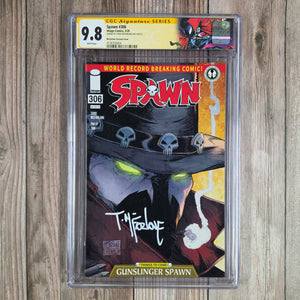 Spawn #306 CGC 9.8 WP Custom Label, SS Signed by Todd McFarlane McFarlane Variant Cover, 1st Appearance of Raptor, LOW PRINT (Cert 6004)