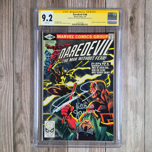 Daredevil #168 CGC 9.2 WP SS Signed by Klaus Janson and Frank Miller , 1st appearance and origin of Elektra, 1st cameo of Robert "Goldy" Goldman, Frank Miller’s first solo Daredevil story (Cert 1002)