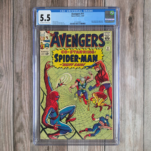 Avengers #11 CGC 5.5 1st meeting of Spider-Man and the Avengers, 2nd appearance of Kang the Conqueror (Cert 9001)
