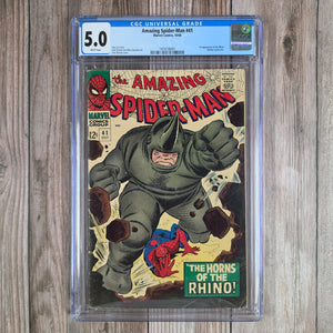 Amazing Spider-Man #41 CGC 5.0 WP 1st appearance of Rhino, From WILBUR Collection* (cert 6001)