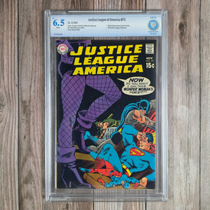 Justice League of America #75 CBCS 6.5 WP Old Label, 1st appearance and origin of the second Black Canary (Cert 008)