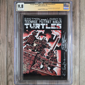 Teenage Mutant Ninja Turtles: 40th Anniversary #1 CGC 9.8 WP Kevin Eastman Authenticated Autograph (Sketch on cover.) TMNT: A Collection 4/24 Edition Full reproduction of TMNT #1 1st printing (1984) using the original negatives  (Cert 1001)