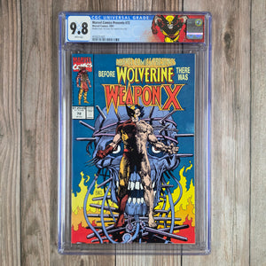 Marvel Comics Presents #72 CGC 9.8 WP Custom Label, ICONIC Wraparound Cover Art by Barry Windsor-Smith, Weapon X Origin Begins, (Double Cover: 1st cover 9.6, interior cover 9.8. ) (Cert 1003)
