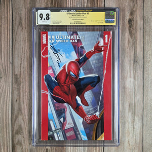 Ultimate Spider-Man #1 CGC 9.8 WP Authenticated Autograph of  InHyuk Lee Sad Lemon Comics Red Suit Virgin Variant   (Cert 6001)
