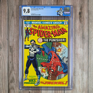 Amazing Spider-Man #129 CGC 9.8 WP Custom Label, ICONIC Cover art by John Romita Sr., 1st appearance of the Punisher & the Jackal (Cert 5001) *Trade Avail.