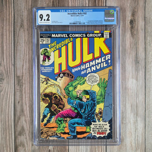Incredible Hulk #182 CGC 9.2 2nd appearance of Wolverine, 1st Appearance of Hammer and Anvil and Crackajack Jackson (Cert 4004)