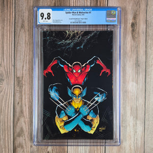 Spider-Man & Wolverine #1 CGC 9.8 Second printing/Marquez "Virgin" Edition, '90s-nostalgic artwork by veteran artist Kaare Andrews