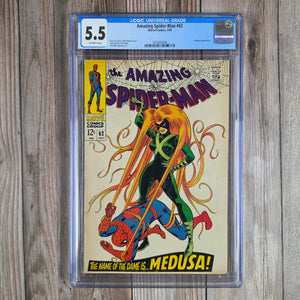 Amazing Spider-Man #62 CGC 5.5 Classic cover art by John Romita Sr. featuring Medusa, an Inhuman Royal and wife of Black Bolt (cert 6006)