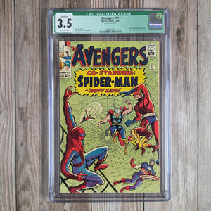 Avengers #11 CGC 3.5 Qualified, 3rd wrap missing,First meeting of Spider-Man and the Avengers: Captain America, Thor, Giant-Man, Wasp (cert 7010)