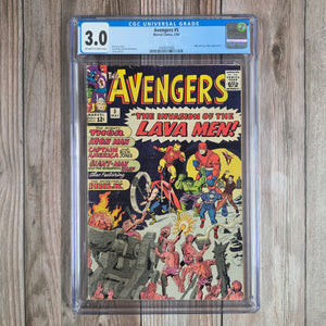 Avengers #5 CGC 3.0 1st team appearance of the Lava Men (cert 7008)