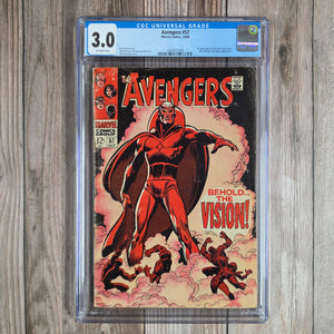 Avengers #57 CGC 3.0 1st appearance of Vision (cert 7009)