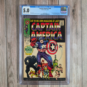 Captain America #100 CGC 5.0 First solo-titled Captain America series in the Silver Age beginning with issue #100 (cert 5016)