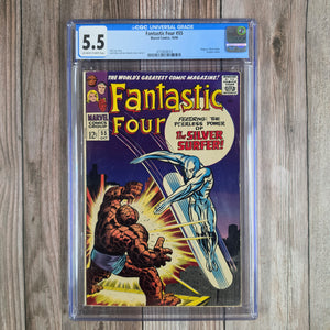 Fantastic Four #55 CGC 5.5 Iconic cover featuring the Thing and Silver Surfer (cert 6014)