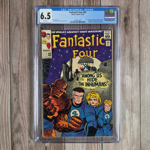 Fantastic Four #45 CGC 6.5 WP 1st team appearance of the Inhumans, a race created by the Kree: Triton, Karnak, Lockjaw, Gorgon, Medusa, Crystal and Black Bolt (cert 5001)