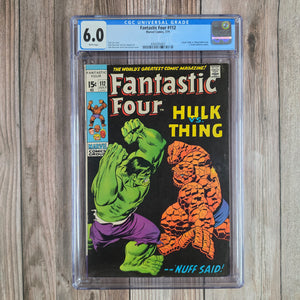 Fantastic Four #112 CGC 6.0 WP Classic battle of the Hulk vs the Thing (cert 5003)